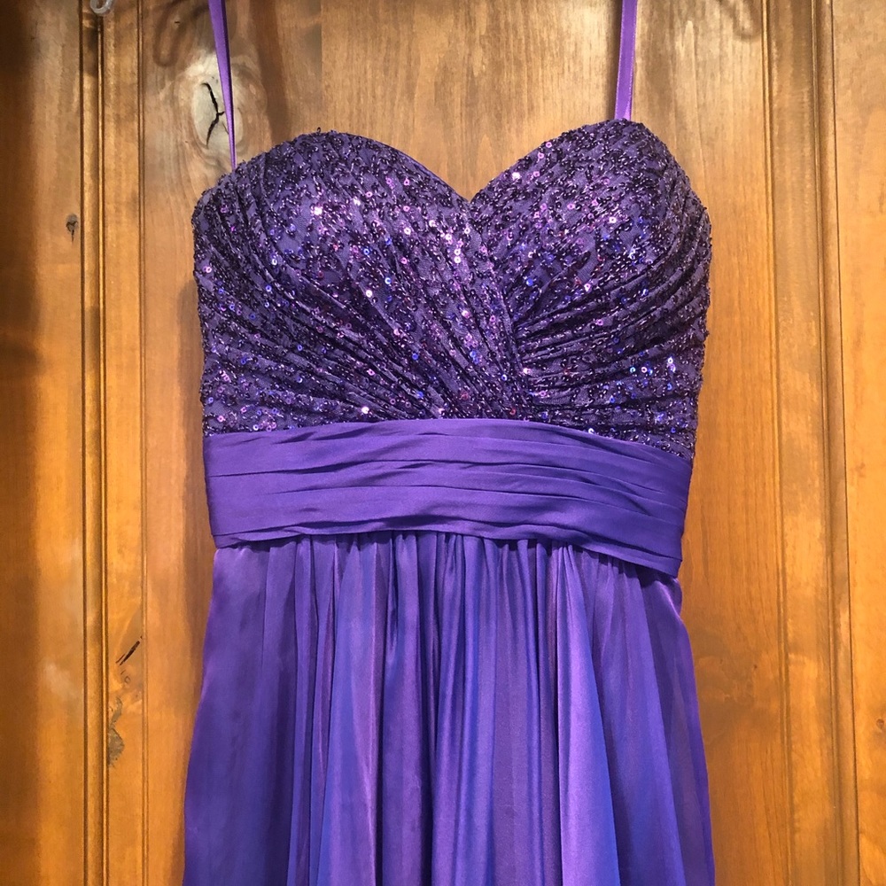 Purple Sequin Prom Dress